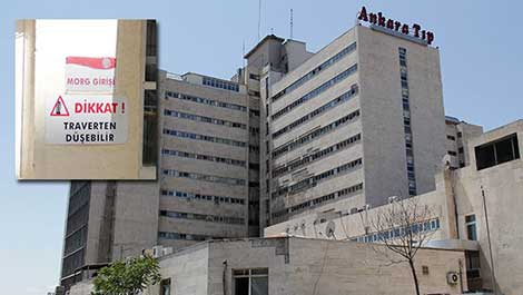 İbn-i Sina Hastanesi’nde dikkat 'traverten düşebilir'