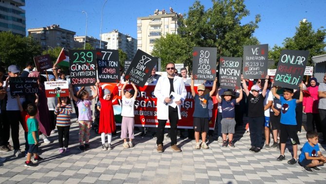 Kahramanmaraş'ta hekimler ve sağlık çalışanları İsrail'in saldırılarını "sessiz yürüyüş"le kınadı