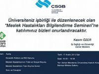 Adü’de meslek hastalıkları bilgilendirme semineri gerçekleştirilecek