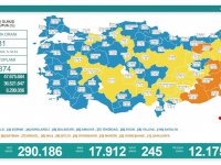 Türkiye'de 17 bin 912 kişinin Kovid-19 testi pozitif çıktı, 245 kişi hayatını kaybetti