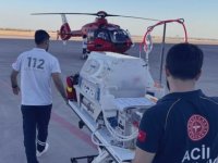 Mardin'de ambulans helikopter bir günlük bebek için havalandı