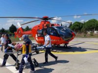 Baygınlık Geçiren Yaşlı Kadın Ambulans Helikopterle Hastaneye Sevk Edildi