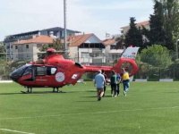 Samsun'da kalp krizi geçiren kişi ambulans helikopterle hastaneye kaldırıldı