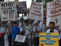 Malatya'da sağlık çalışanları İsrail'in Filistin'e yönelik saldırılarını protesto etti