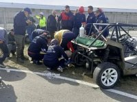 Aydın'da go-kart pistindeki kazada yaralanan rallici, ambulans helikopterle İzmir'e nakledildi